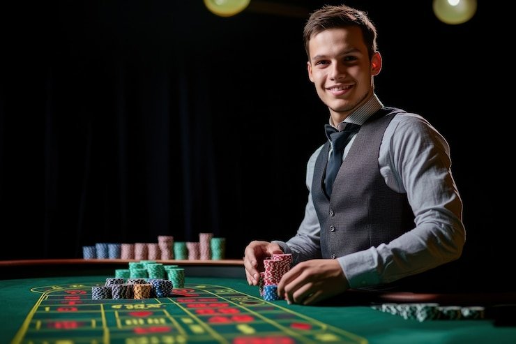 m8bets তিন পত্তি টেবিলে কার্ড সাজানো দৃশ্য